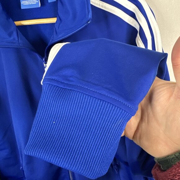 Adidas Firebird Blue Track Jacket Men’s L Full Zip 3 Stripe Trefoil - Picture 2 of 9